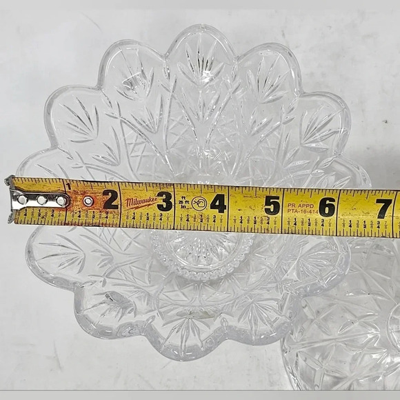 DePlomb Lead Crystal Covered Bowl Candy Dish 7.5 In Made in USA - Picture 7 of 10